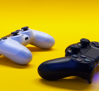 Two PlayStation controllers